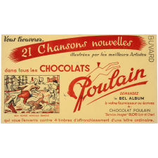 Buvard publicitaire. Chocolats Poulain. Bon voyage Monsieur Dumollet.