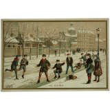 Cartes réclame. Jeux d'extérieur dans Paris. 