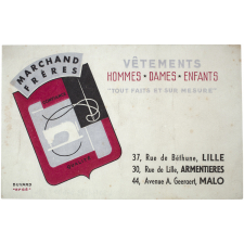 Buvard publicitaire. Vêtements Marchand Frères.
