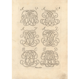 Planches de lettres monogrammées entrelacées.