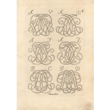 Planches de lettres monogrammées entrelacées.