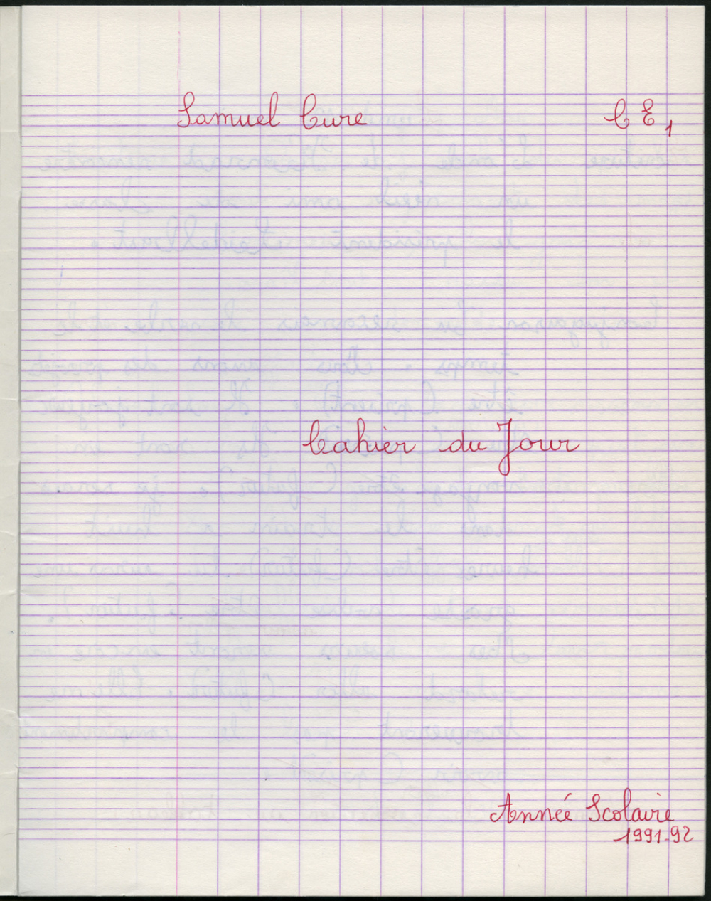 Cahier du jour
