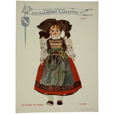 Cartes réclame. Grands Magasins. Aux Galeries Lafayette. Paris. Les Poupées de France.