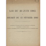 Loi du 20 juin 1885 et décret du 15 février 1886. Loi relative aux subventions de l'Etat pour constructions et appropriations d'établissements et de maisons destinés au service de l'enseignement supérieur, de l'enseignement secondaire et de l'enseignement primaire;
