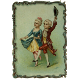 Cartes réclame. Chocolat Poulain. Portrait de couples d'enfants. 