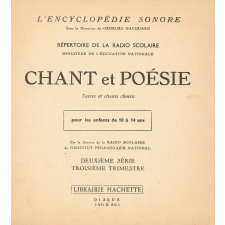 Chant et poésie pour les enfants de 9 à 14 ans. .