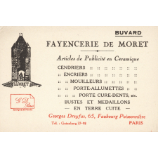 Buvard : Fayencerie de Moret