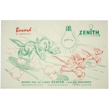 Buvard publicitaire. Lampe Zenith. Chat et souris.