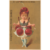 Cartes réclame. A la Magicienne. Meunier jeune Confection pour Dames. Portraits d'enfants.