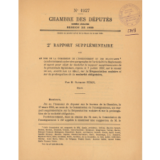 Chambre des Députés. 2e Rapport supplémentaire fait au nom de la Commission de l'Enseignement et des Beaux-Arts […] sur la fréquentation scolaire et sur la prolongation de la scolarité obligatoire.