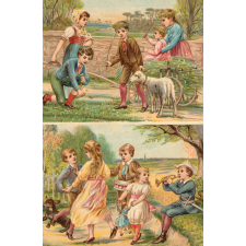 Jeux d'enfants à la campagne.