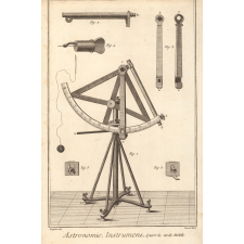 Astronomie, Instrumens. Quart de cercle Mobile, Micromètre du Quart de cercle Mobile, Quart de cercle Mural en Perspective et développement du contrepoid de la Lunette, Instrument des Paysages en Perspective.