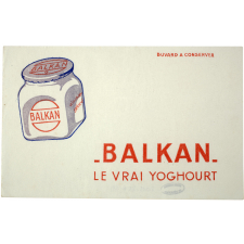 Buvard publicitaire. Balkan - le vrai yoghourt.