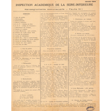 Inspection Académique de la Seine-Inférieure. Renseignements Administratifs.