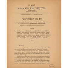 Proposition de loi tendant à modifier l'article 2 de la loi du 7 juillet 1904 relative à la suppression de l'enseignement congréganiste.