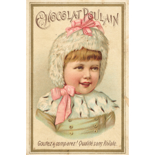 Cartes réclame. Chocolat Poulain. Portrait d'enfants.