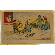 Cartes réclame. Maison Grondard, le chocolat express. Manque de goût pour l'étude. Le bonnet d'âne.