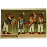 Cartes réclame. A la Ville de Paris. Portraits d'enfants musiciens. 