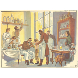 Tableaux muraux. N°13- Histoire de la marine. N°14- Pasteur vaccine contre la rage.