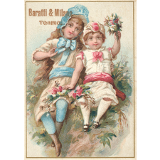Carte réclame. Baratti & Milano. Portrait d'enfants.