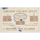 Buvard publicitaire. Librairie Van Moé, Rouen.