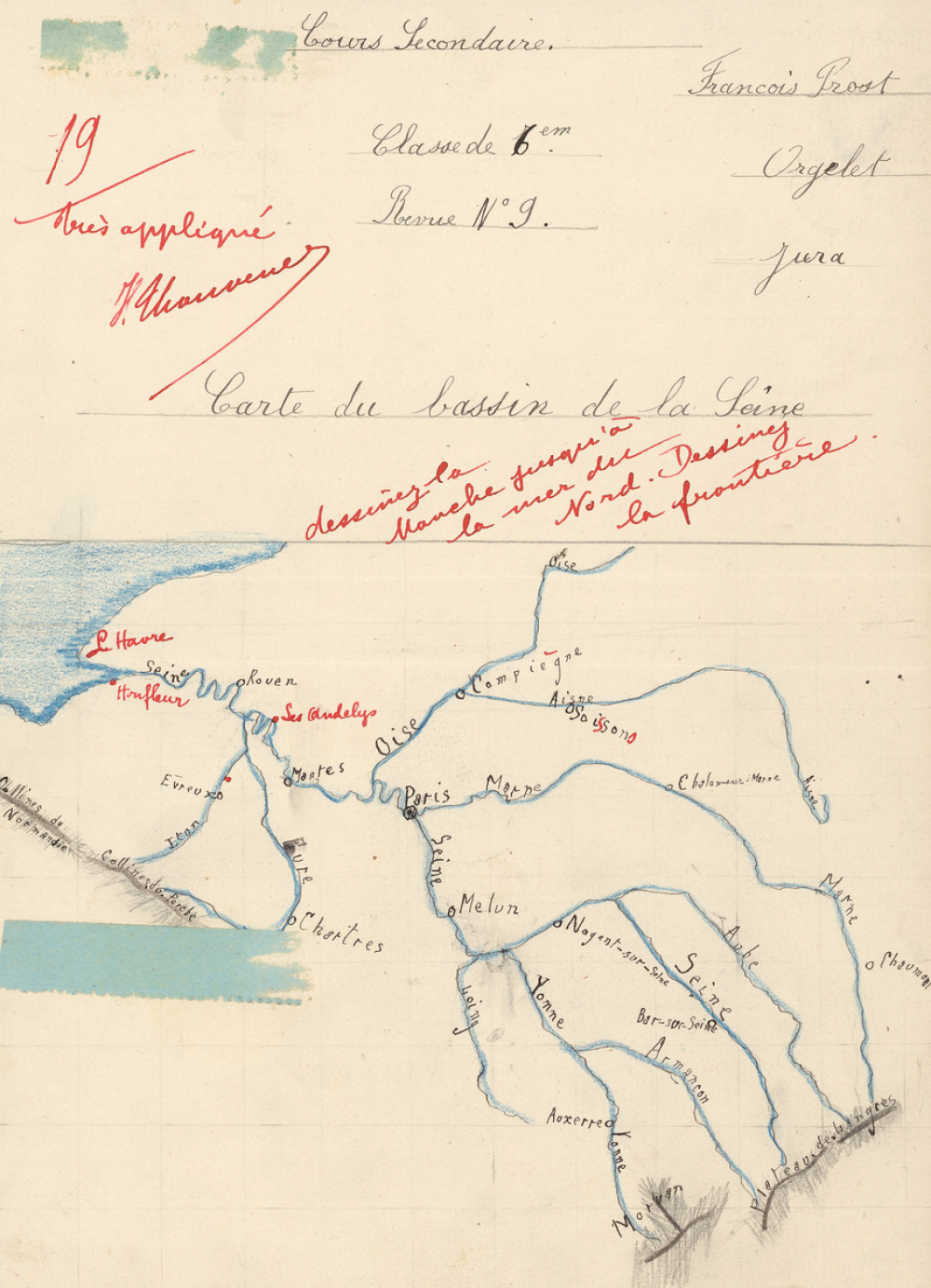 Géographie, Carte du bassin de la Seine