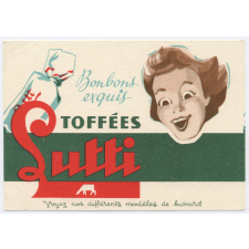 Buvard publicitaire. Toffées Lutti. Bonbons exquis.