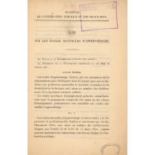 Loi sur les écoles manuelles d'apprentissage. 