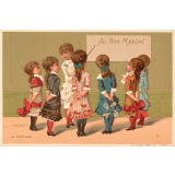 Cartes réclame. Au Bon Marché. Portraits d'enfants. 