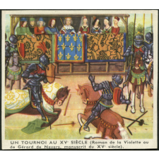 Image d'histoire - Enluminure - Un tournoi au XVe siècle (Roman de la Violette ou de Gérard de Nevers, manuscrit du XVe siècle)