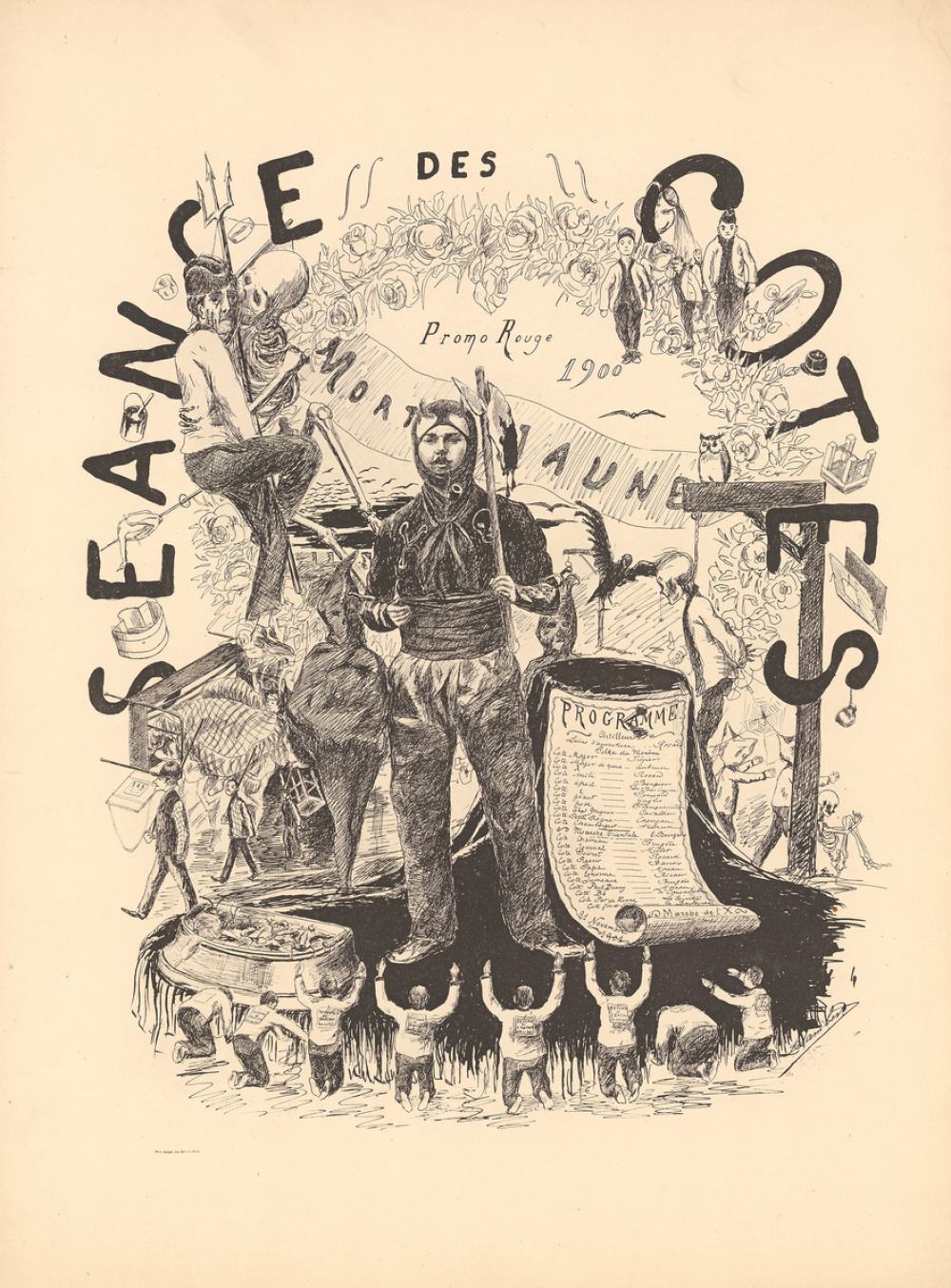 Séance des Cotes. Promo Rouge. Mort aux Jaunes. 1900.