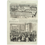 Vue générale des bâtiments scolaires du XIe arrondissement, prise du boulevard des Amandiers. Paris.