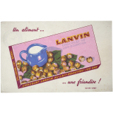 Buvard publicitaire. Lanvin chocolat au lait-noisettes. 