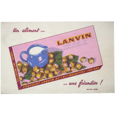 Buvard publicitaire. Lanvin chocolat au lait-noisettes.