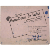 Buvard publicitaire. Librairie Notre-Dame de Grâce - Cambrai.