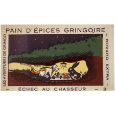 Buvard publicitaire. Pain d'épices Gringoire. Echec au chasseur - n°3.