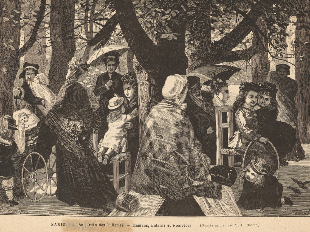 Au jardin des Tuileries. Maman, Enfants et Nourrices.