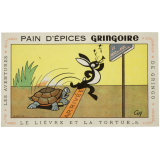 Buvard publicitaire. Pain d'épices Gringoire. Le lièvre et la tortue - n°5. 