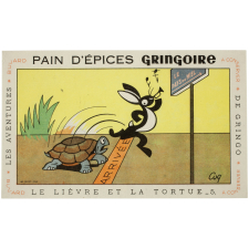 Buvard publicitaire. Pain d'épices Gringoire. Le lièvre et la tortue - n°5. 