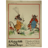 Images réclame à collectionner. Au Louvre, Paris. Le Rat des Villes et le Rat des Champs.