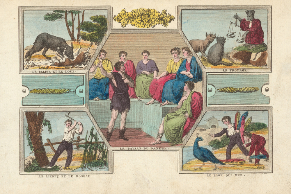 Illustration pour le Fablier en estampes. 