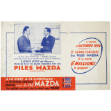 Buvard publicitaire. Grand concours 1953 des Piles Mazda. 