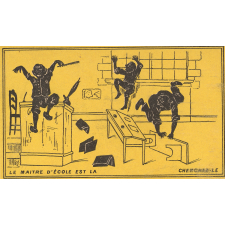 Carte réclame. Amidon publicitaire. Le Maître d'école est là. - cherchez-le.