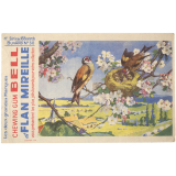 Buvard publicitaire. Chewing Gum Bell et Flan Mireille. Buvard N° 50. Le nid de chardonnerets. 