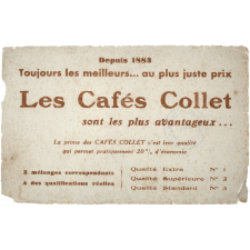 Buvard publicitaire. Cafés Collet.