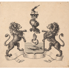 Ex-libris. Deux lions.