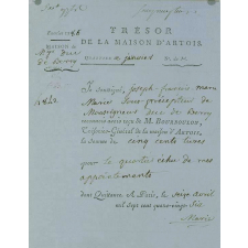 Reçus de l'abbé Marie, sous-précepteur du duc de Berry.