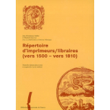 Répertoire d'imprimeurs/libraires (vers 1500 - vers 1810)