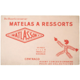 Buvard publicitaire. Matelas à ressorts Matlassor. 