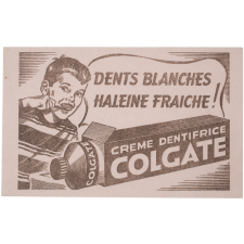 Buvard publicitaire. Crème dentifrice Colgate. Garçon.
